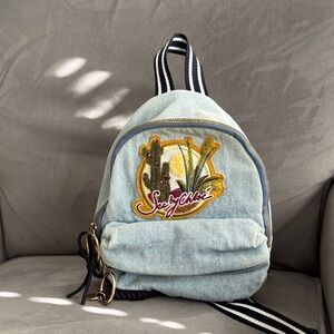 See By Chloe Denim Blue Backpack with Patch